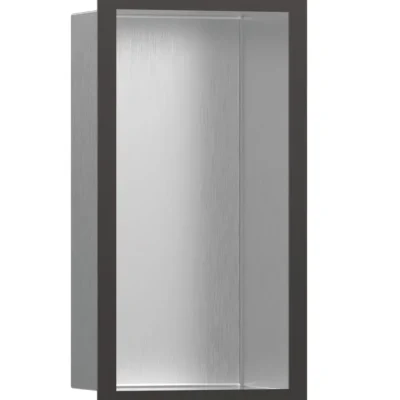 Hansgrohe XtraStoris Individual - sienas niša ar dizaina rāmi, 30x15x10 cm, matēts nerūsējošais tērauds/hroms melns matēts 56094340