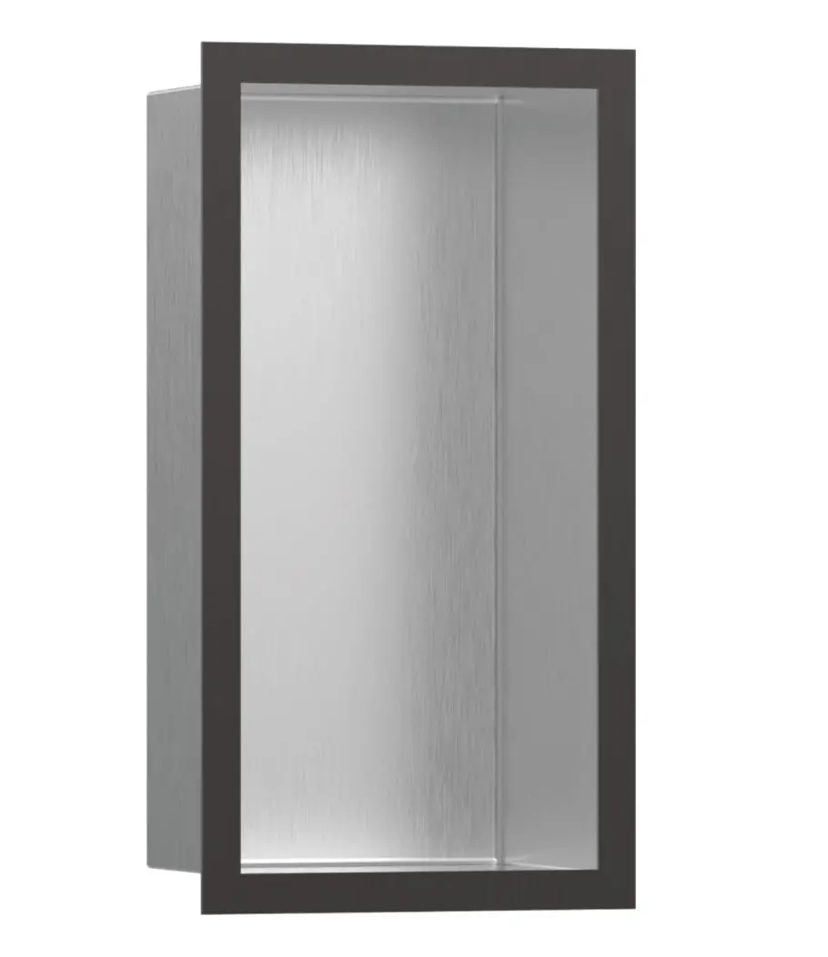 Hansgrohe XtraStoris Individual - sienas niša ar dizaina rāmi, 30x15x10 cm, matēts nerūsējošais tērauds/hroms melns matēts 56094340