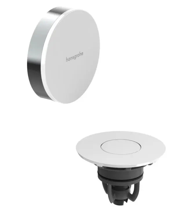 Hansgrohe Flexaplus - gatavs komplekts vannas ieplūdei, noteces un pārplūdes garnitūra, Push-Open, hroms/augsti spīdīgs balts 58187000