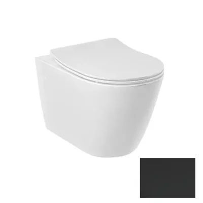 Kludi Resa R - piekaramais WC, Rimless, Spiralflush, matēti melns 23WCW0239