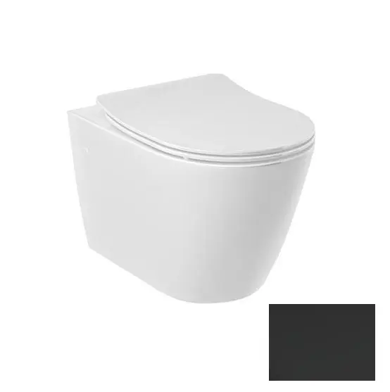Kludi Resa R - piekaramais WC, Rimless, Spiralflush, matēti melns 23WCW0239