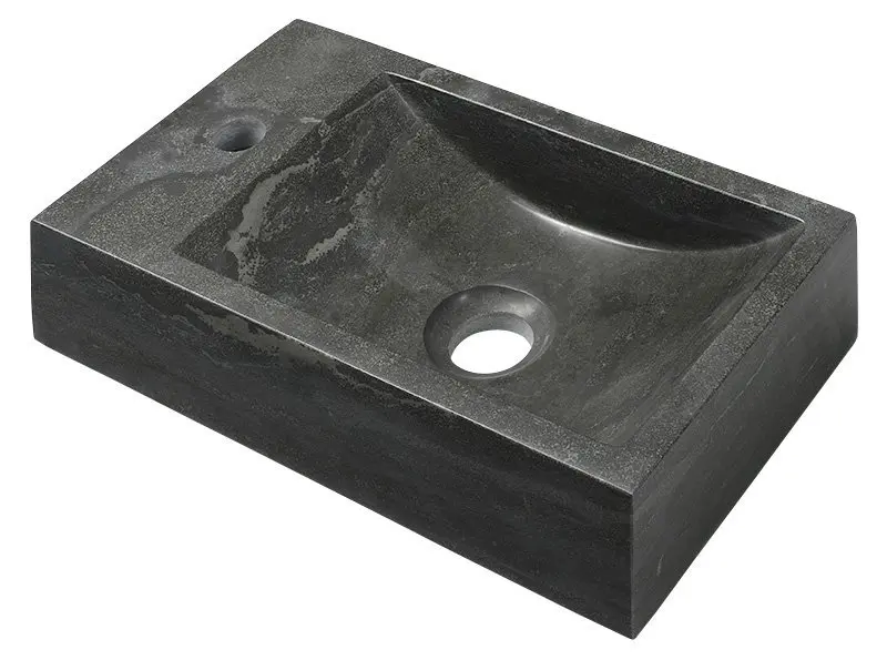 Sapho Blok - rokas izlietne 40x22 cm, krāna caurums kreisajā pusē, bez pārplūdes, antracīts 2401-38