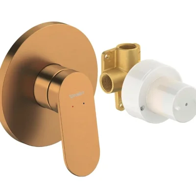 Duravit Wave - zemapmetuma dušas maisītājs ar korpusu, birstēta bronza WA4210007004