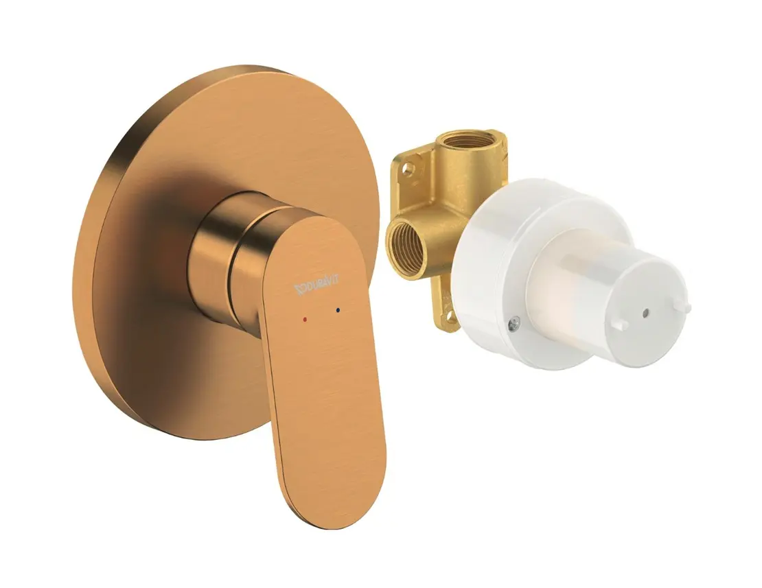 Duravit Wave - zemapmetuma dušas maisītājs ar korpusu, birstēta bronza WA4210007004