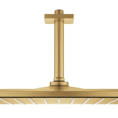 Grohe Rainshower - galvas duša 310 Mono Cube 9,5 l/min, ar griestu roku, Cool Sunrise birstēts 26566GN0
