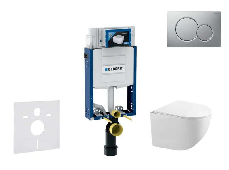 Geberit Kombifix - komplekts ar priekšsienas elementu, Gaia-WC ar SoftClose sēdekli un Sigma01 vadības plati, hroms matēti lakots SANI15CA1121