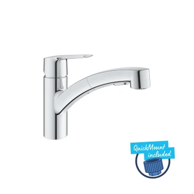 Grohe QuickFix Start - virtuves izlietnes maisītājs ar izvelkamu dušu, hroms 1012410000