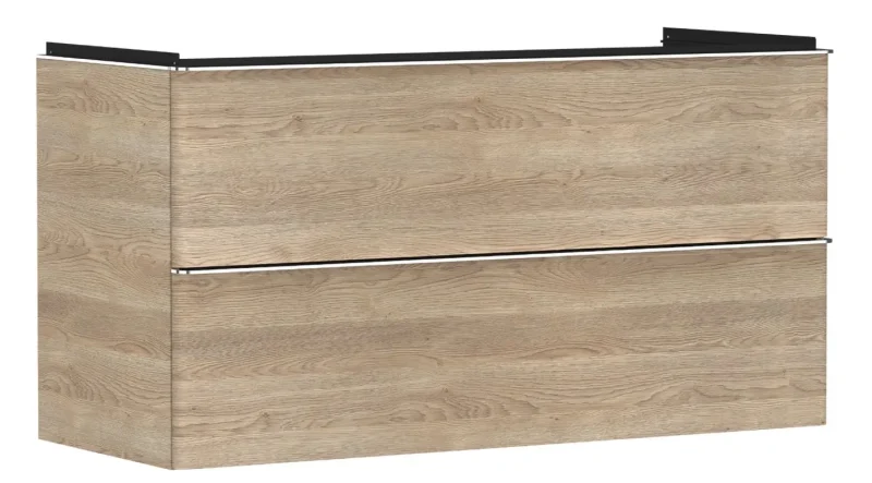Hansgrohe Xelu Q - izlietnes apakšskapītis, 63x118x50 cm, 2 atvilktnes, dabīgs ozols/Hroms 54037000