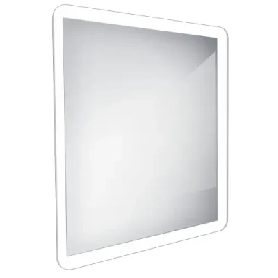 Nimco spogulis - vannas istabas LED apgaismots spogulis 60x60 cm, noapaļots, alumīnijs ZP 19066