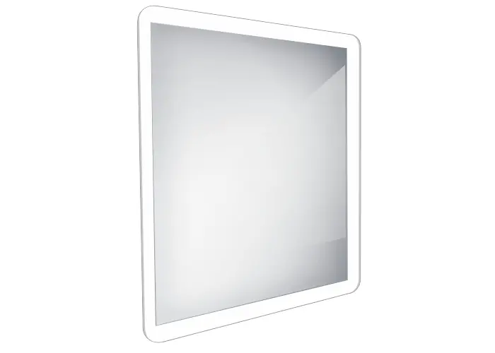 Nimco spogulis - vannas istabas LED apgaismots spogulis 60x60 cm, noapaļots, alumīnijs ZP 19066