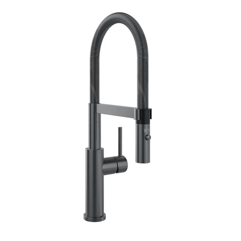 Villeroy & Boch Steel Expert 2.0 - virtuves izlietnes maisītājs ar elastīgu roku un dušu, antracīts 92800005