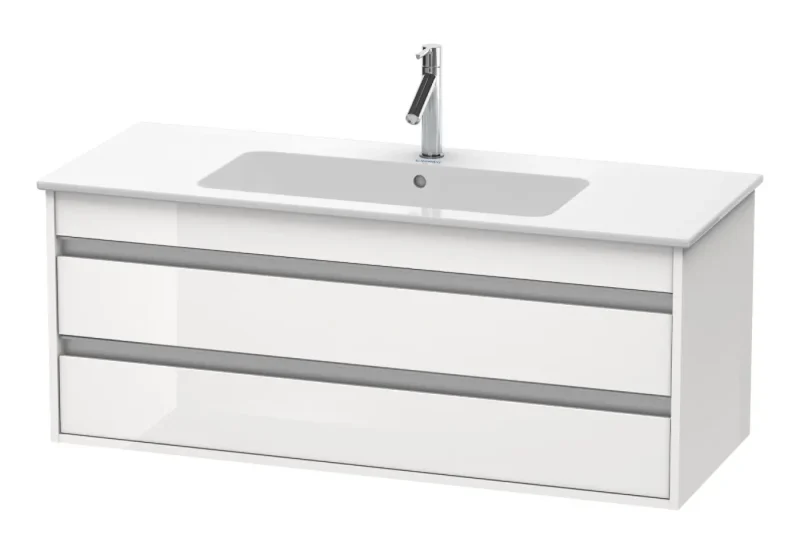 Duravit Ketho - izlietnes skapītis 48x120x48 cm, ar 2 atvilktnēm, balts spīdīgs KT643102222