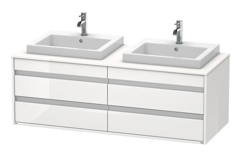 Duravit Ketho - izlietnes skapītis, 50x140x55 cm, 4 atvilktnes, balts spīdīgs KT6757B2222