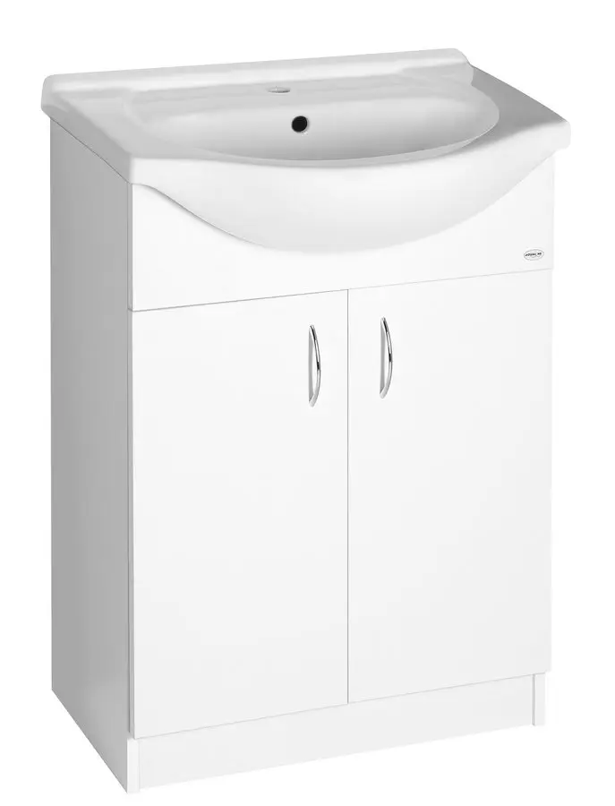 Aqualine Simplex Eco - izlietnes skapītis ar izlietni 63x84x31 cm, balts matēts SIME650