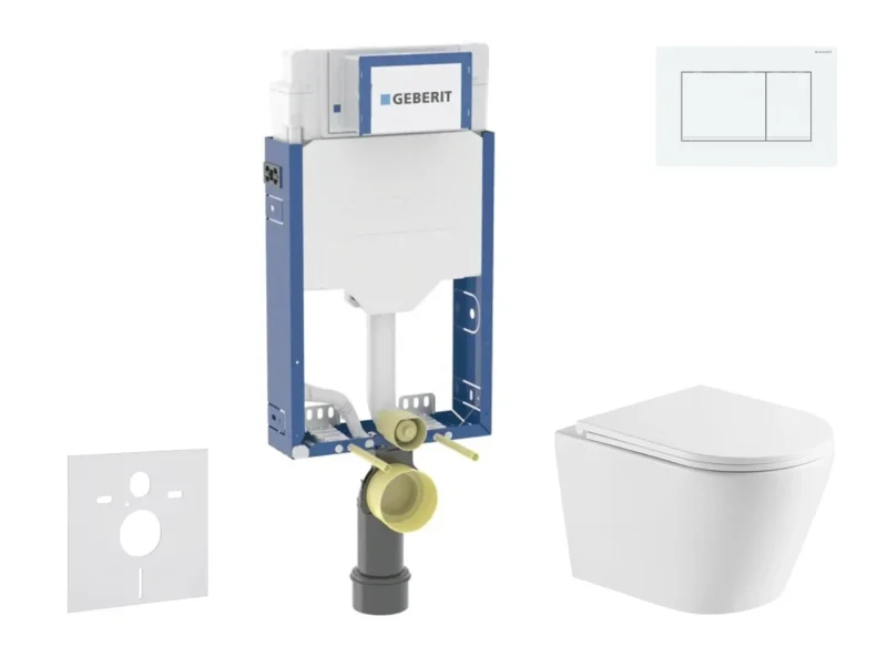 Geberit Kombifix - komplekts ar priekšsienas elementu, WC Nefia un SoftClose sēdekli, vadības plati Sigma20, balts/matēti balts SANI15CA3151