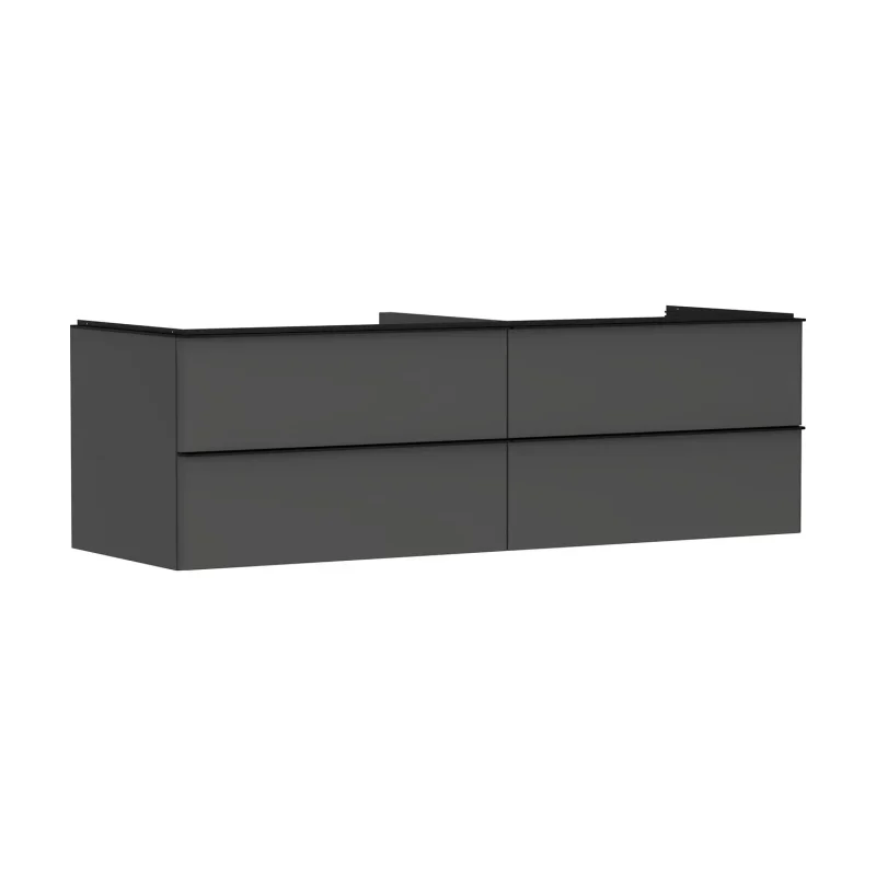 Hansgrohe Xelu Q - izlietnes apakšskapītis, 50x156x55 cm, 4 atvilktnes, matēti pelēks/matēti melns 54091670