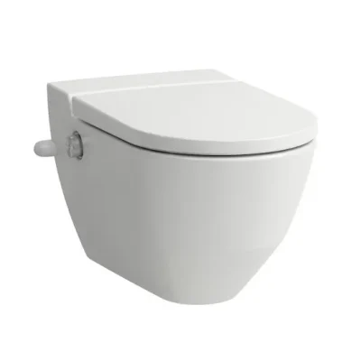 Laufen Cleanet Navia - dušas WC, ūdens pieslēgums sānos, Rimless, SoftClose, balts matēts H8206017577171