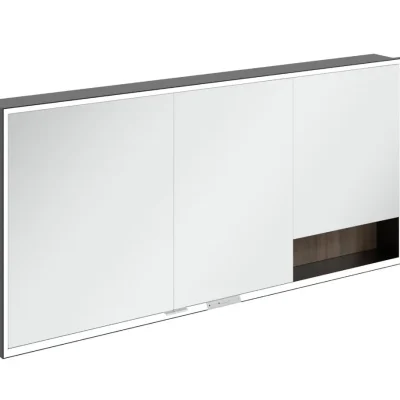 Villeroy & Boch My View+ - spoguļskapītis ar LED apgaismojumu 160x75x17 cm, 3 durvis, Arizona ozols/matēti melns B48216VH