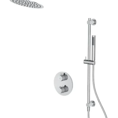 Cersanit Zen - dušas komplekts ar zemapmetuma termostatu, ar iebūves korpusu, diametrs 25 cm, hroms S952-032