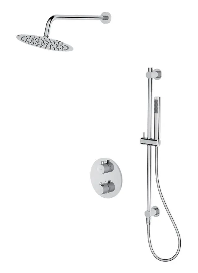 Cersanit Zen - dušas komplekts ar zemapmetuma termostatu, ar iebūves korpusu, diametrs 25 cm, hroms S952-032