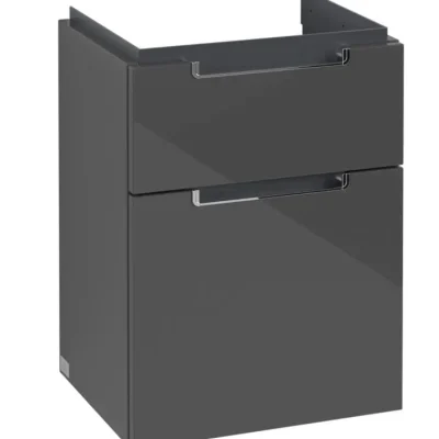 Villeroy & Boch Subway 2.0 - izlietnes skapītis, 59x44x35 cm, 2 atvilktnes, pelēks spīdīgs A90610FP