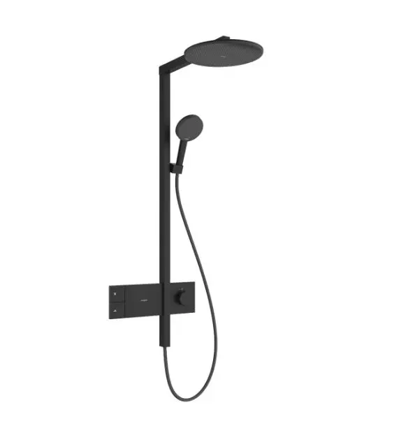 Hansgrohe Raindance Alive S - dušas komplekts ar termostatu, diametrs 30 cm, 3 strūklas režīmi, EcoSmart, matēti melns 24583670