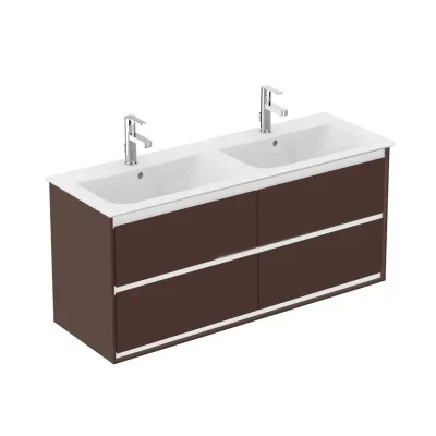 Ideal Standard Connect Air - Dubultais izlietnes skapītis 120 cm, brūns matēts/pelēkbaltā matētā laka E0822VY
