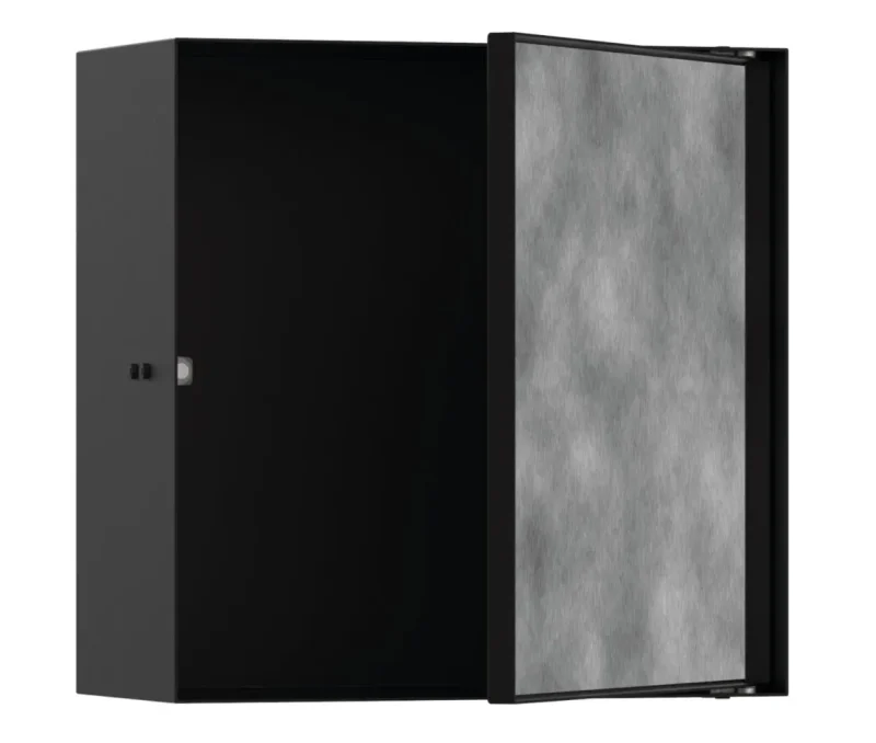 Hansgrohe XtraStoris Rock - sienas niša ar durvīm, 30x30x14 cm, matēti melns 56091670