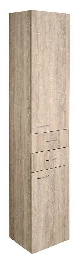Aqualine Keramia Fresh - augstais skapītis ZOJA, 35x184x29 cm, kreisais, ozols Platin 51222