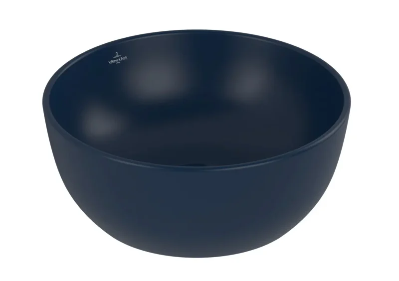 Villeroy & Boch Artis - izlietne uz virsmas uzstādīšanai, diametrs 33 cm, bez pārplūdes, bez jaucējkrāna atveres, CeramicPlus, Nightfall 438932R6