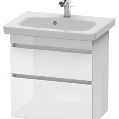 Duravit DuraStyle - izlietnes skapītis Compact, 61x58x37 cm, ar 2 atvilktnēm, balts spīdīgs DS647902222