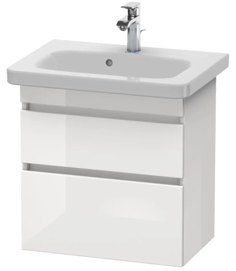 Duravit DuraStyle - izlietnes skapītis Compact, 61x58x37 cm, ar 2 atvilktnēm, balts spīdīgs DS647902222