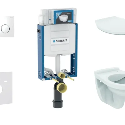 Geberit Kombifix - uzstādīšanas komplekts WC Alpha ar WC sēdekli, ar vadības plati SIGMA20, balts/hroms 110.302.00.5 NR4