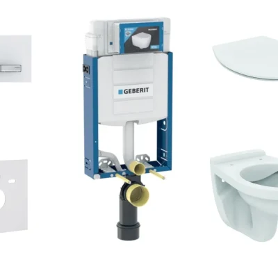 Geberit Kombifix - uzstādīšanas elements piekaramajam WC ar vadības plati SIGMA50, alpu balta + WC Alpha un WC sēdeklis 110.302.00.5 ND8