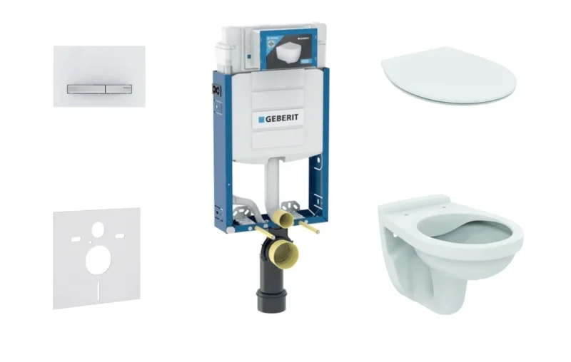 Geberit Kombifix - uzstādīšanas elements piekaramajam WC ar vadības plati SIGMA50, alpu balta + WC Alpha un WC sēdeklis 110.302.00.5 ND8