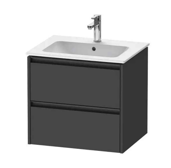 Duravit Ketho.2 - izlietnes skapītis, 55x61x48 cm, 2 atvilktnes, grafīta matēts K25262049490000