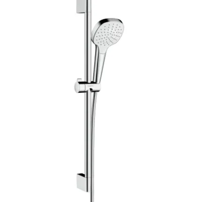 Hansgrohe Croma Select E - dušas komplekts 1jet 0,65 m, EcoSmart 9 l/min, balts / hromēts 26585400