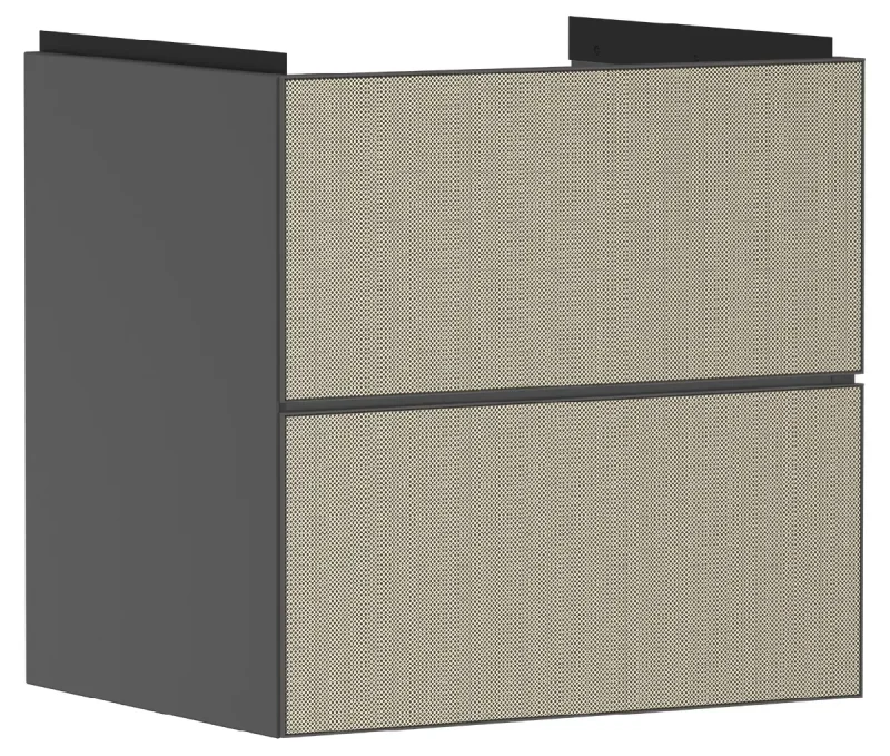 Hansgrohe Xevolos E - izlietnes skapītis 58x58x48 cm, 2 atvilktnes, matēti pelēks/bronza 54177390