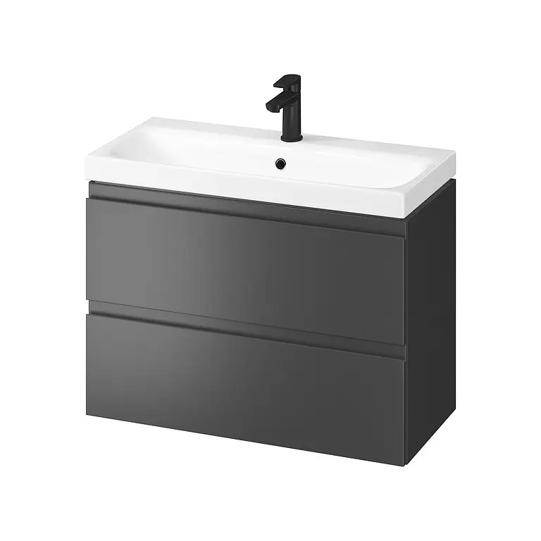 Cersanit Moduo - izlietnes skapītis, 57x80x38cm, 2 atvilktnes, antracīts S590-089