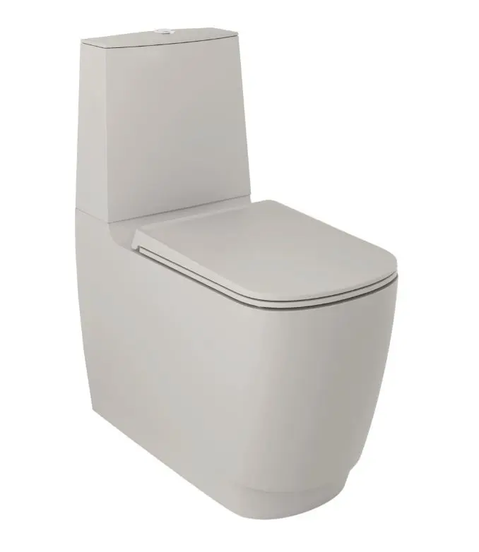 Kludi Resa S - WC kombinētais pods, Vario noteka, Rimless, Spiralflush, smilšu pelēks matēts 27WCB01O2