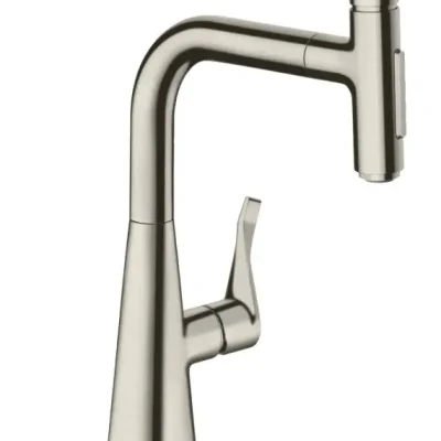 Hansgrohe M71 - virtuves izlietnes maisītājs M7117-H240 ar izvelkamu trauku dušu, sBOX, nerūsējošais tērauds 73817800