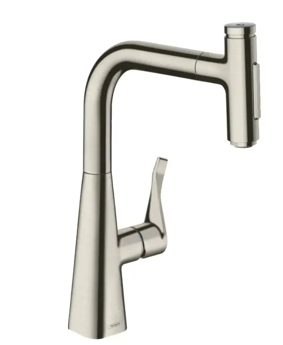 Hansgrohe M71 - virtuves izlietnes maisītājs M7117-H240 ar izvelkamu trauku dušu, sBOX, nerūsējošais tērauds 73817800