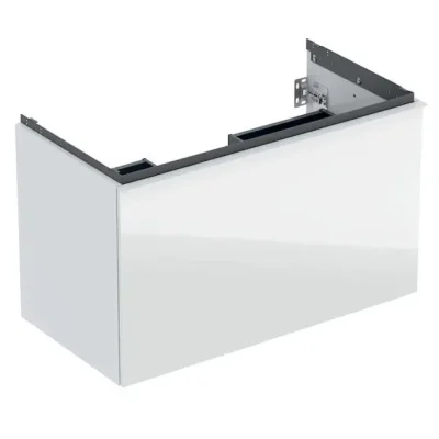 Geberit Acanto - izlietnes apakšskapītis, 89x54x48 cm, 2 atvilktnes, stikls/balts 503.005.01.2