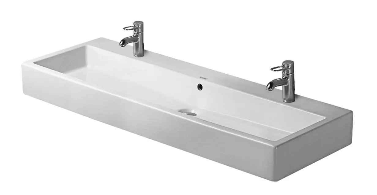 Duravit Vero - dubultā izlietne 120x47 cm, 2 caurumiem maisītājam, ar WonderGliss, Alpu balts 04541200261