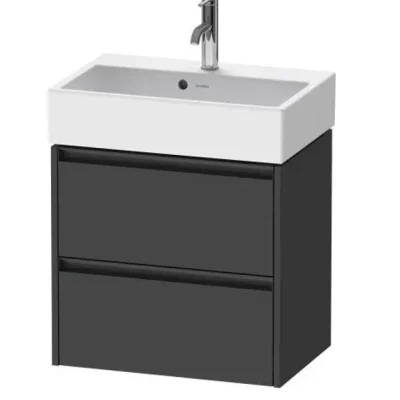 Duravit Ketho.2 - izlietnes apakšskapītis, 55x58x39 cm, 2 atvilktnes, grafīta matēts K25273049490000