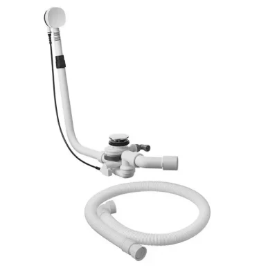 Duravit - vannas noteces un pārplūdes komplekts ar pievadu, hroms 791235000001000