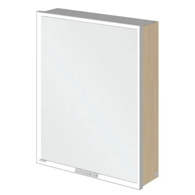 Villeroy & Boch My View+ - spoguļskapītis ar LED apgaismojumu 60x75x17 cm, 1 durvis, eņģes labajā pusē, Nordic Oak/pelēks A4816RVJ
