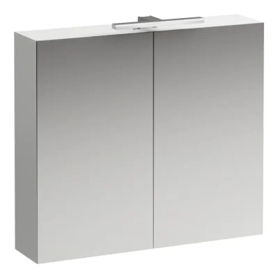 Laufen Base - spoguļskapītis ar LED apgaismojumu, 70x80x19 cm, 2 durvju, balts matēts H4028021102601