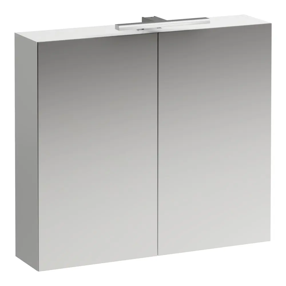 Laufen Base - spoguļskapītis ar LED apgaismojumu, 70x80x19 cm, 2 durvju, balts matēts H4028021102601
