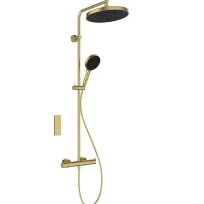 Ideal Standard Ceratherm T125+ - dušas komplekts ar termostatu, diametrs 30 cm, 3 strūklas, matēts zelts A7689A2